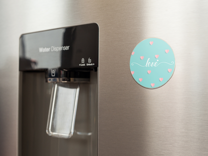 fridge-magnet-mockup-on-a-metallic-fridge-near-the-water-dispenser-a14790