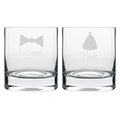 Bride and Groom Engraved Whiskey Glasses with Coasters