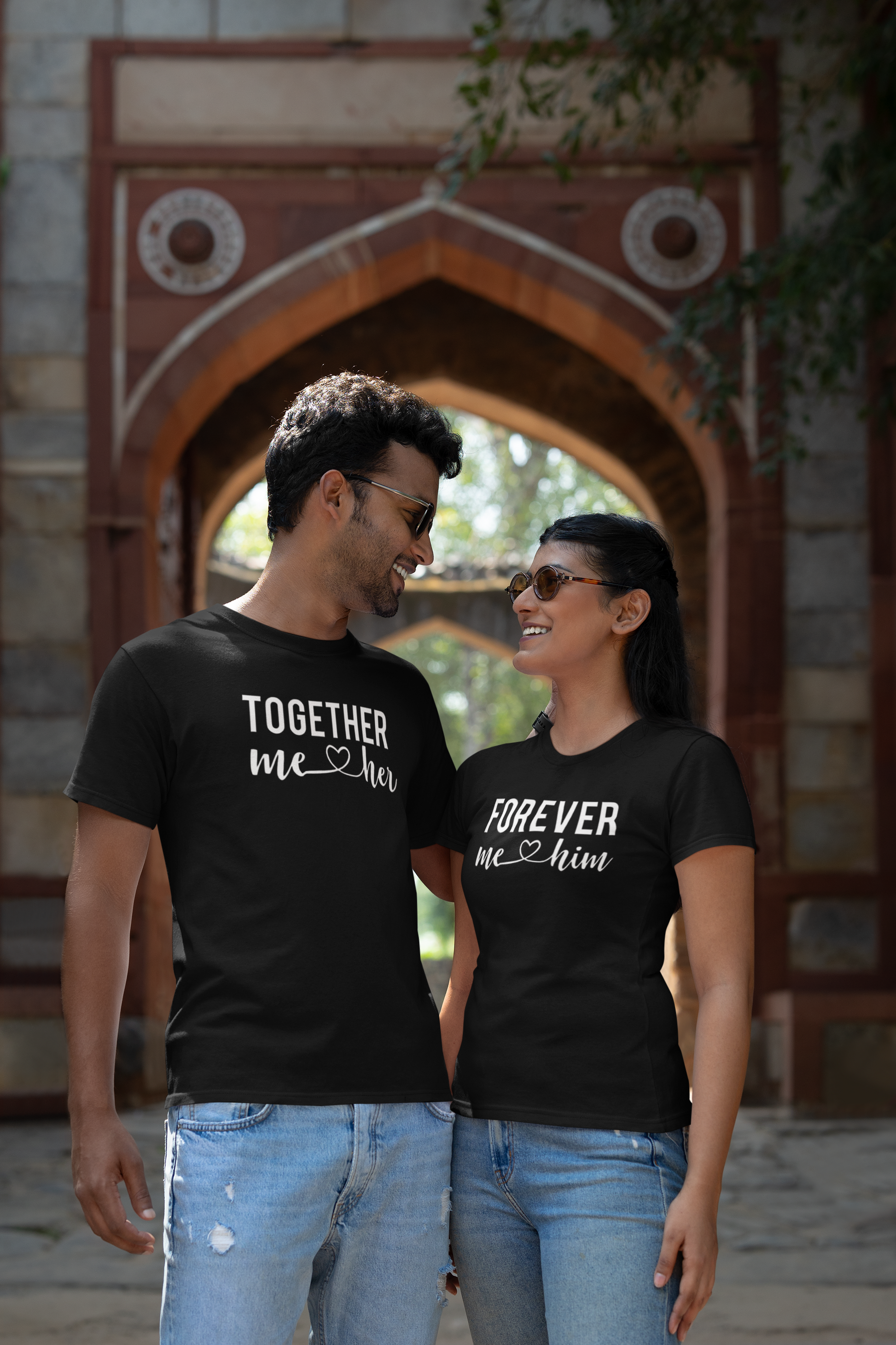 gildan-t-shirt-mockup-featuring-a-smiling-man-and-woman-looking-at-each-other-m36739