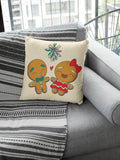 Gingerbread Couple Christmas Cushion Cover - Festive Decor