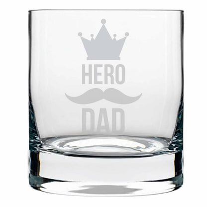 Hero Dad Engraved Whiskey Glass