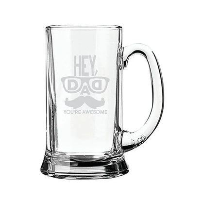 Hey Dad You are Awesome Engraved Beer Mug