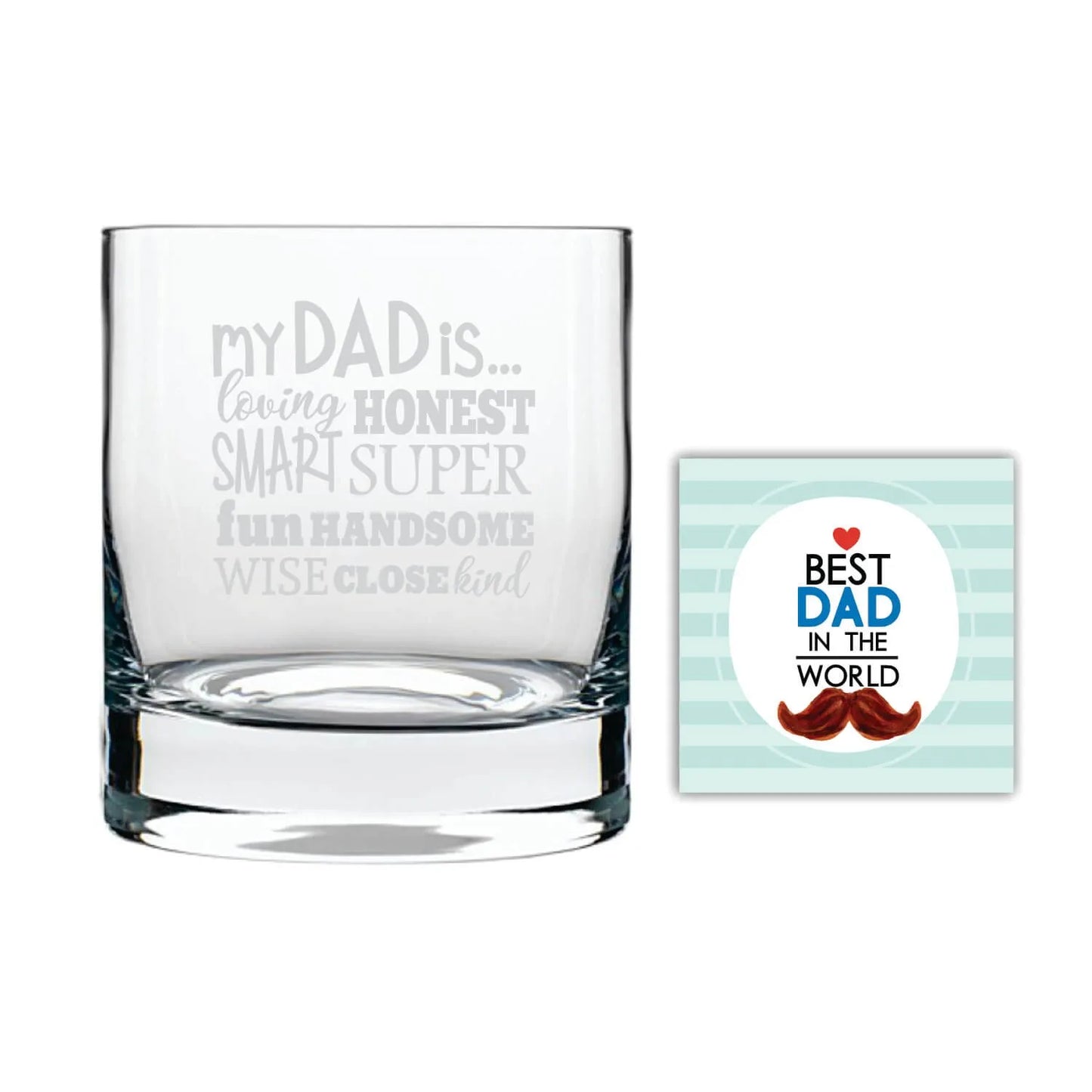 Handsome Cool Dad Engraved Whiskey Glass