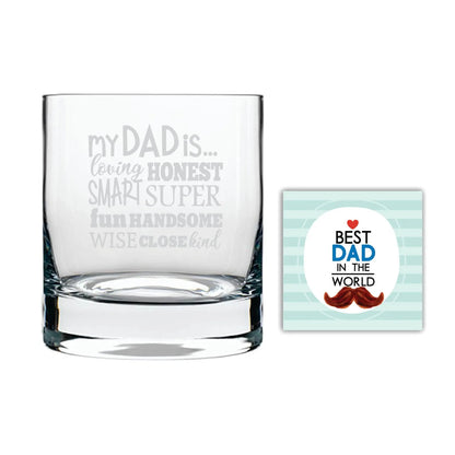 Handsome Cool Dad Engraved Whiskey Glass