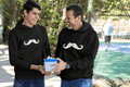 Moustache Matching Father and Son Family Hoodies Set