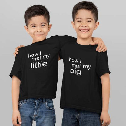 I Met My Big Little Brother Printed Cotton T-Shirt
