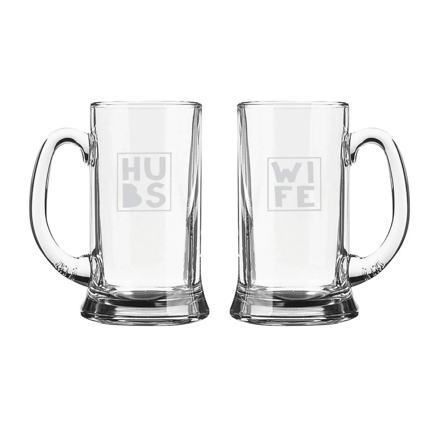Hubs Wife Engraved Beer Mug