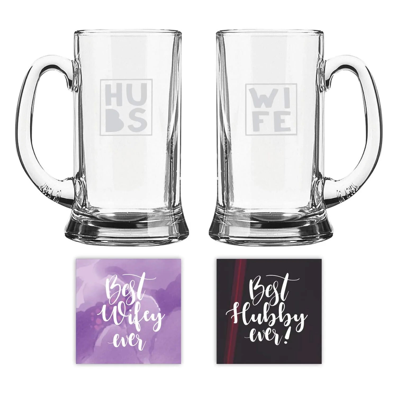 Hubs Wife Engraved Beer Mug