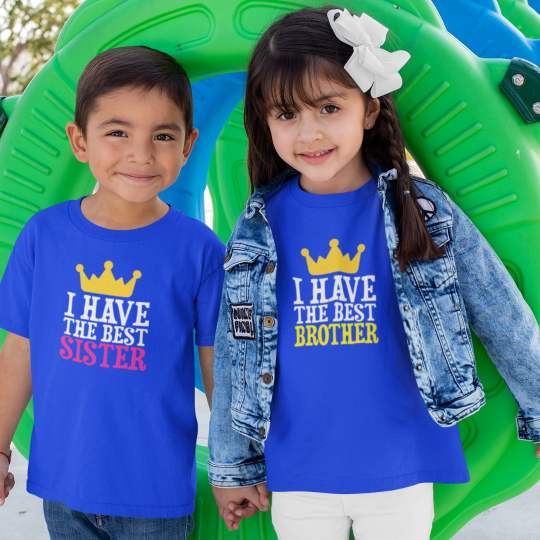 I Have Best Brother Sister Brother Printed Cotton T-Shirt's