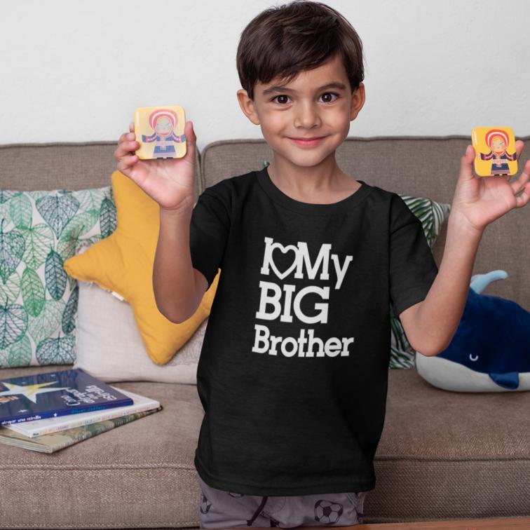 I Love My Big Brother Kids Printed T-Shirt