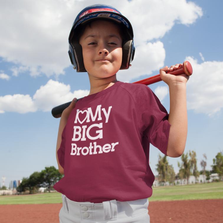 I Love My Big Brother Kids Printed T-Shirt