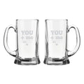 You and Me We are Awesome Engraved Couple Beer Mug