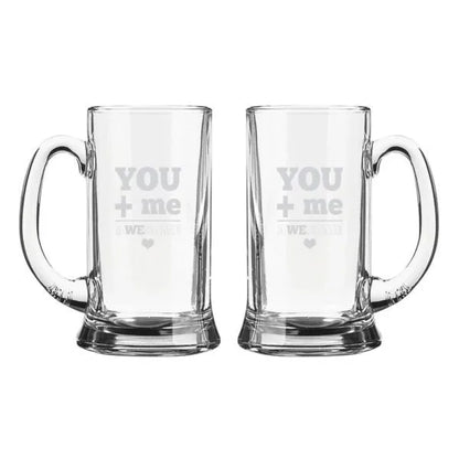 You and Me We are Awesome Engraved Beer Mug
