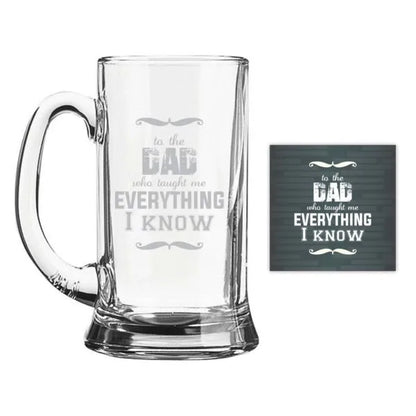 dad Taught Me Everything Icon Beer Mug