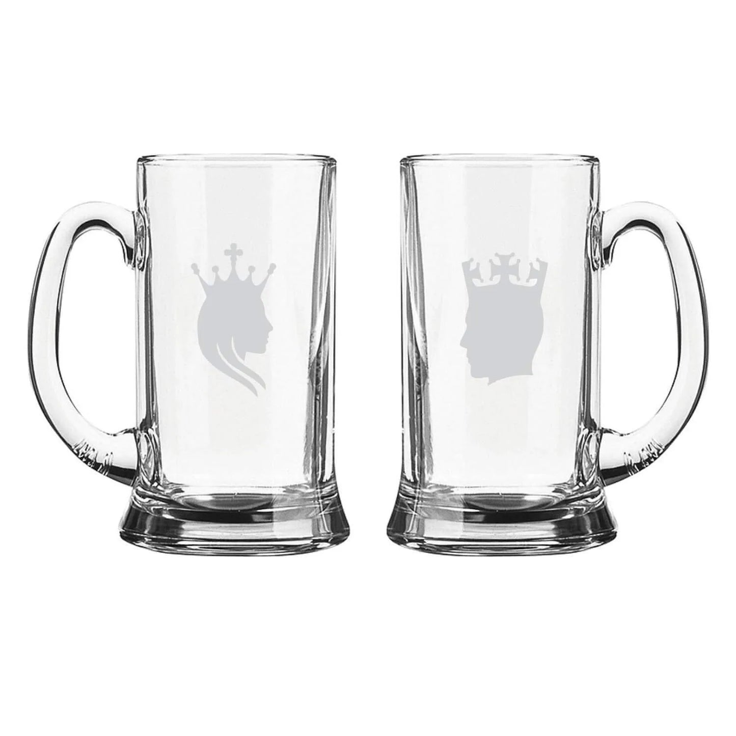 King Queen Couple Engraved Beer Mug