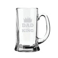 Beer Mug for Dad - Dad the King Engraved Glass Mug
