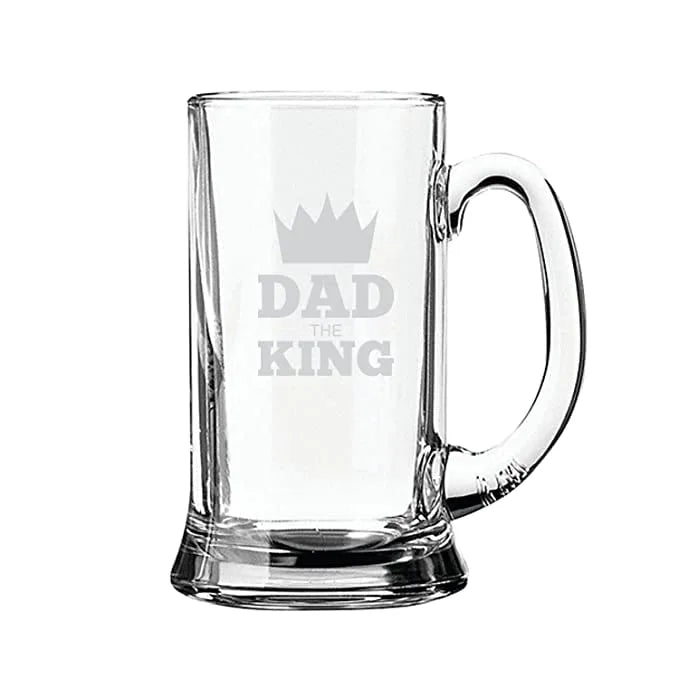 Dad The King Engraved Beer Mug