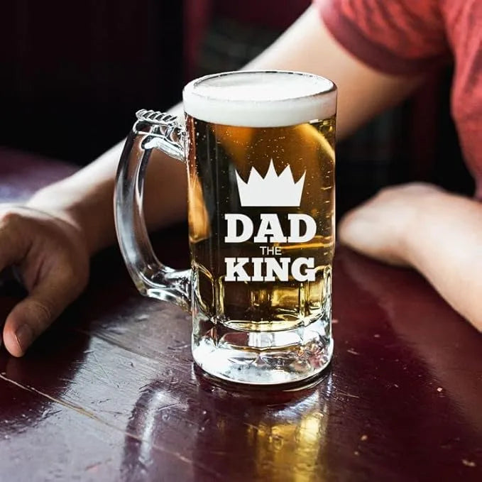 Dad The King Engraved Beer Mug