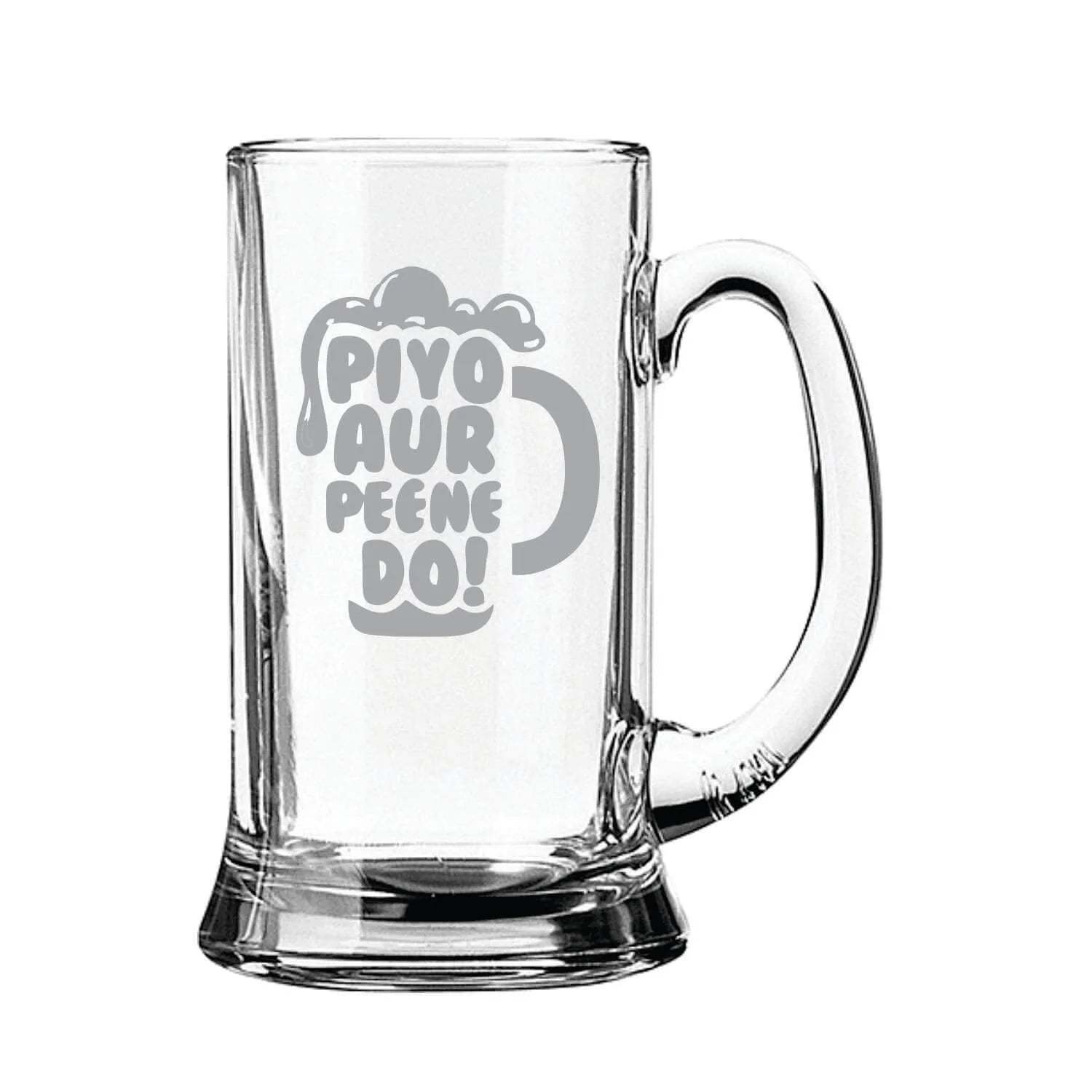 Daaru Saare Peete Hai Piyo AUR Peene Do Hindi Engraved Beer Mugs