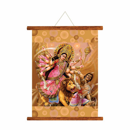 maa-durga-mahishasur-vadh-Canvas-Scroll-KH5127