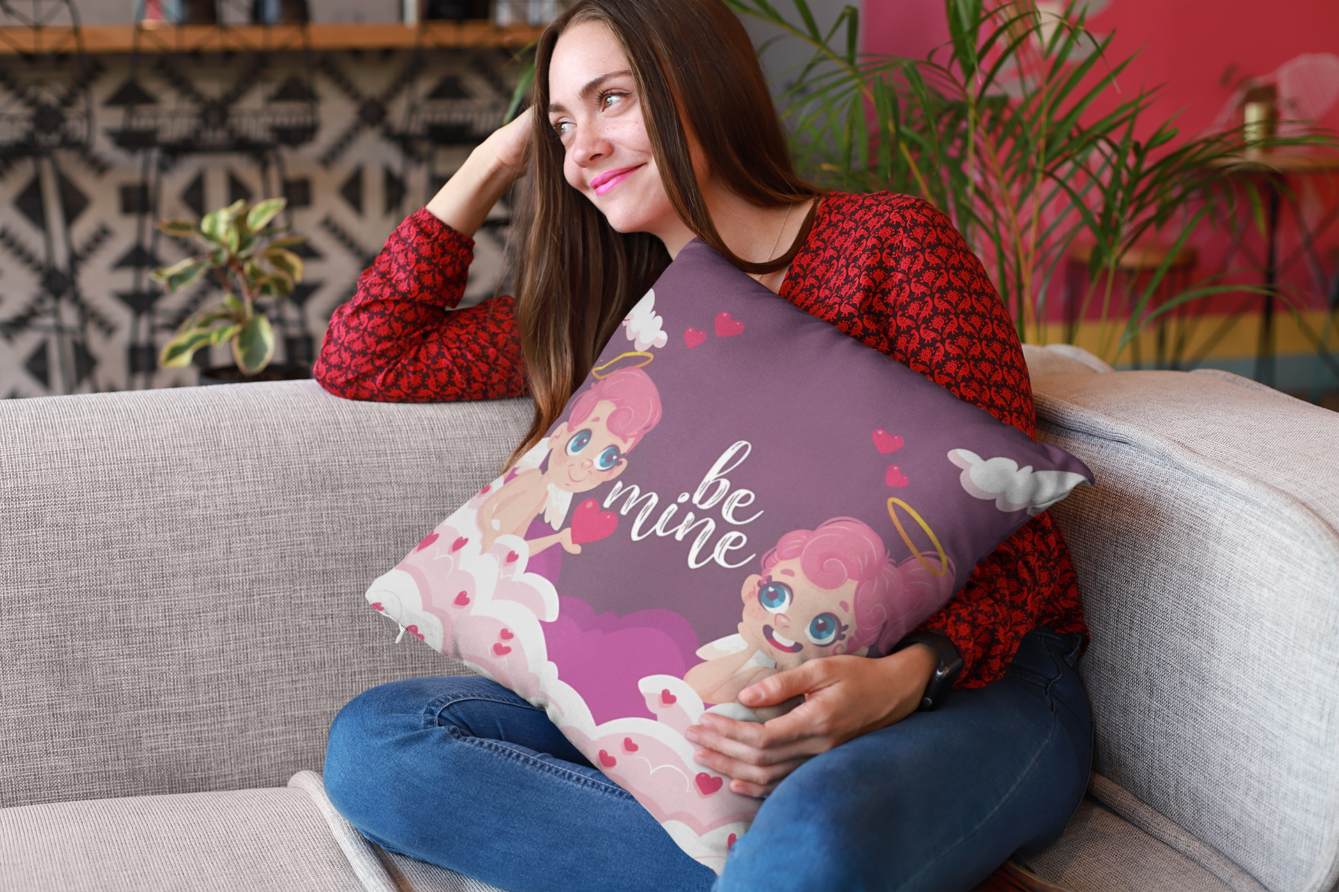 mockup-of-a-happy-girl-holding-a-pillow-sitting-on-a-sofa-23607