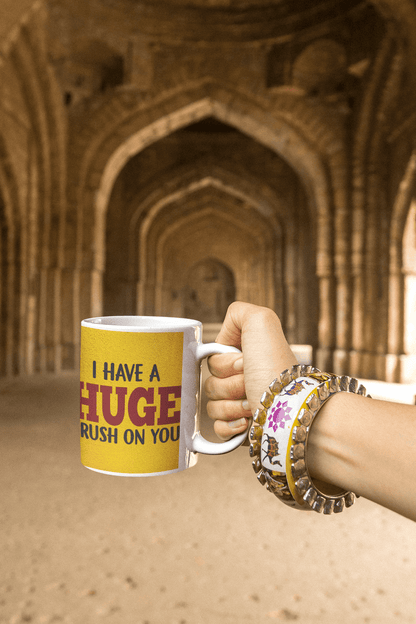 mockup-of-a-woman-holding-an-11-oz-coffee-mug-inside-an-antique-indian-temple-m25877