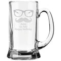 Cool Moustache Engraved Beer Mug - Personalised Quirky Gift