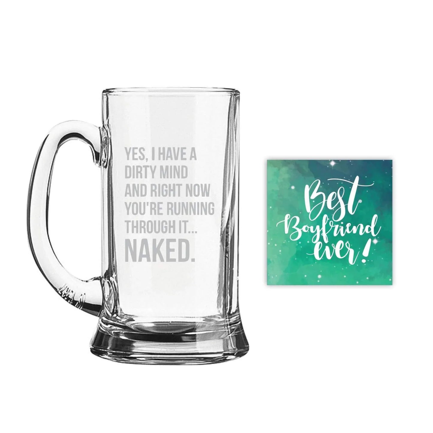 Yes I Have A Dirty Mind Engraved Beer Mug