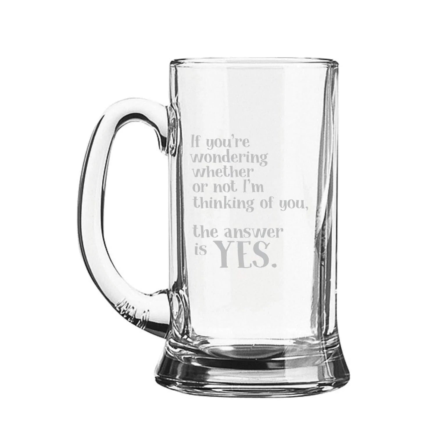 Naughty If You are Wondering Anwser is Yes Engraved Beer Mug