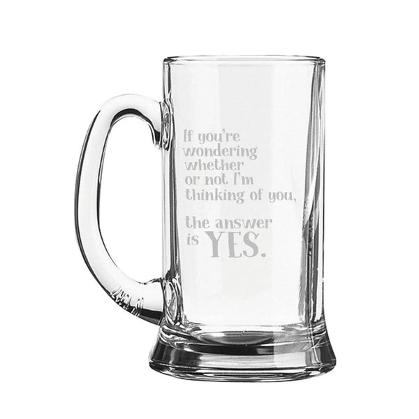 Naughty If You are Wondering Anwser is Yes Engraved Beer Mug