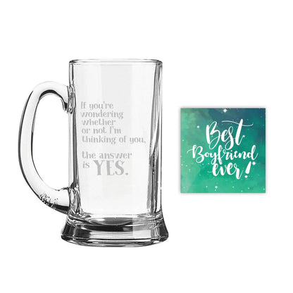 Naughty If You are Wondering Anwser is Yes Engraved Beer Mug