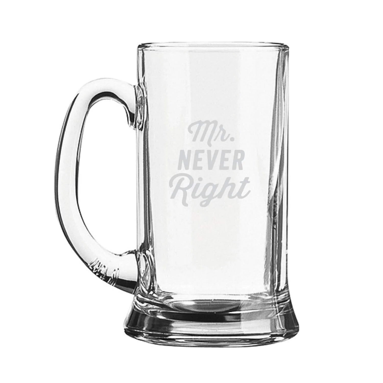 Mr Never Right Husband Boyfriend Engraved Beer Mug