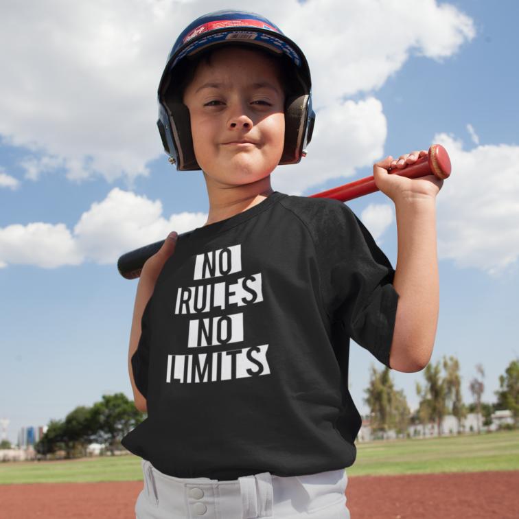No Rules No Limits Boy's & Girl's Printed T-Shirt