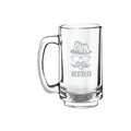 Beer Mug for Dad - Hero Papa Engraved Glass Mug