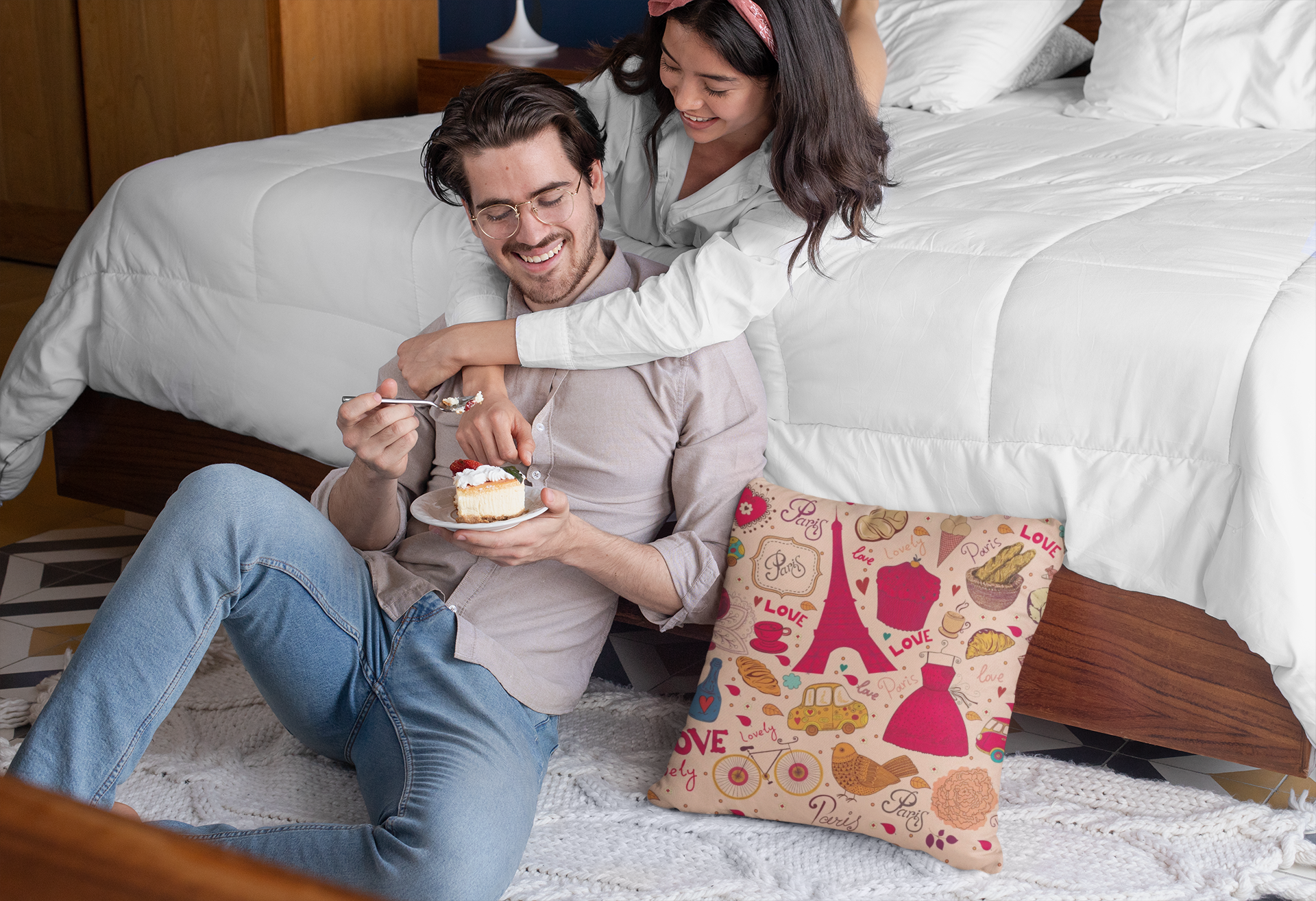 pillow-mockup-of-a-couple-eating-a-pie-in-the-bedroom-29018