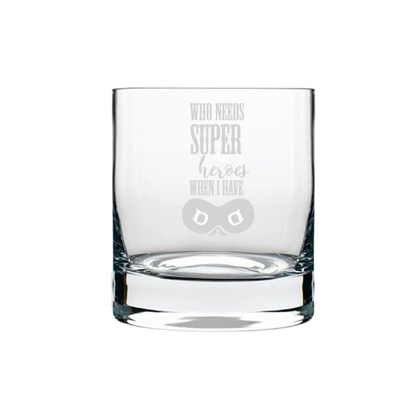 Super Hero Dad Whiskey Glass