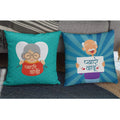 Pyare Dadu Dadi Cushion Set of 2 with Filler – Grandparents Gift