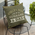 World's Best Husband and Dad Cushion with Filler – Gift 12x12