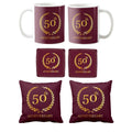 Golden Jubilee 50th Anniversary Gift Combo Set of 6 – Parents Mugs & Cushion