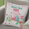 World's Best Mom I Love You Cushion with Filler – Birthday Gift for Mother