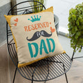 King Reserved for Dad Personalised Velvet Cushion with Filler 12x12