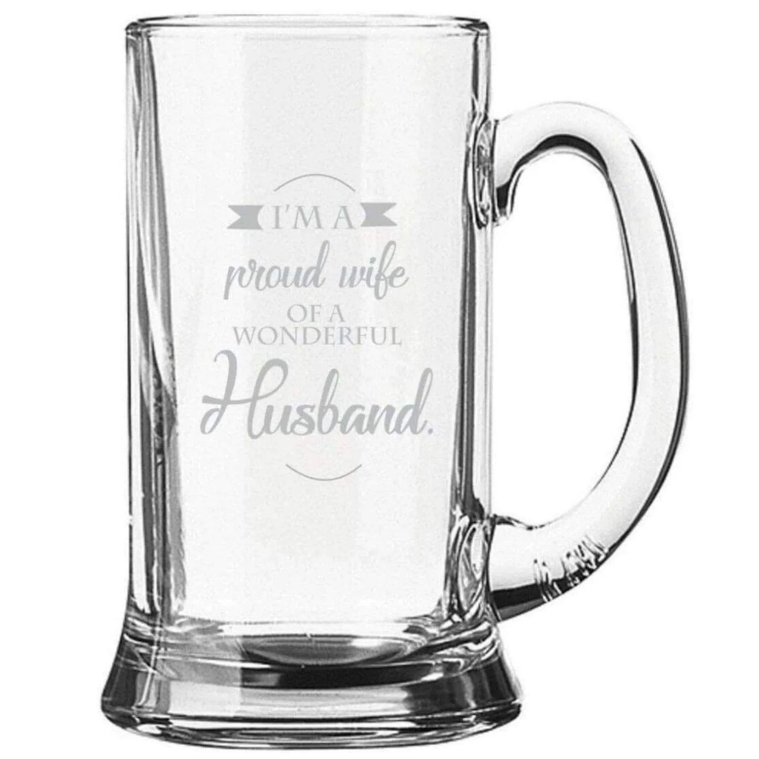 Proud Husband Engraved Beer Mug