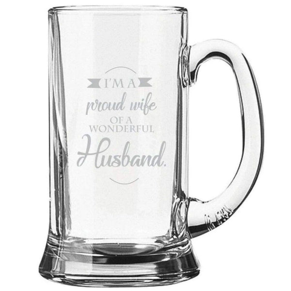 Proud Husband Engraved Beer Mug