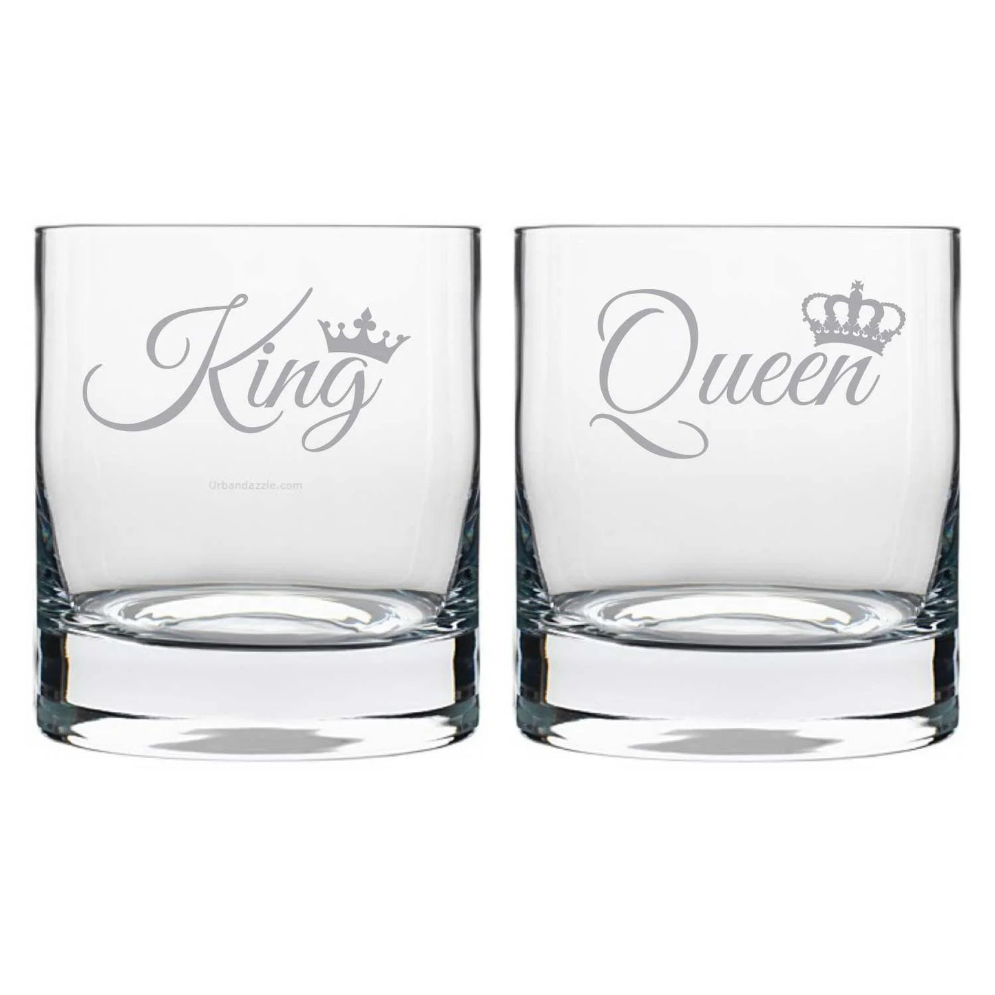 King Queen Engraved Whiskey Glasses