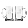Her King and His Queen Engraved Beer Mug - Couple Gift