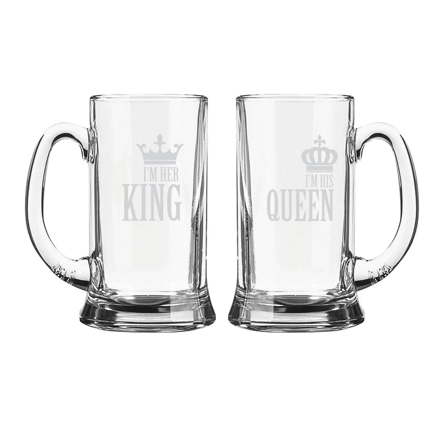 I M Her King and I M his Queen Engraved Beer Mug