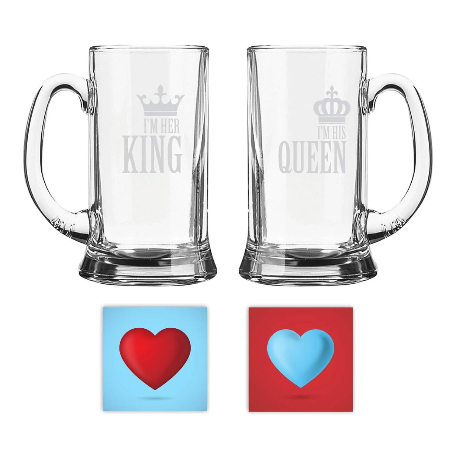 I M Her King and I M his Queen Engraved Beer Mug