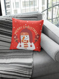 Big Snowman Christmas Cushion Cover - Festive Home Decor