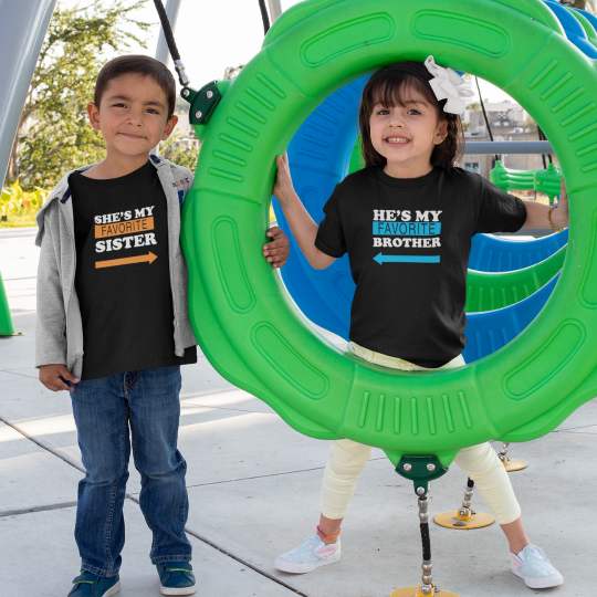 Favorite Brother Sister Printed Cotton T-shirt