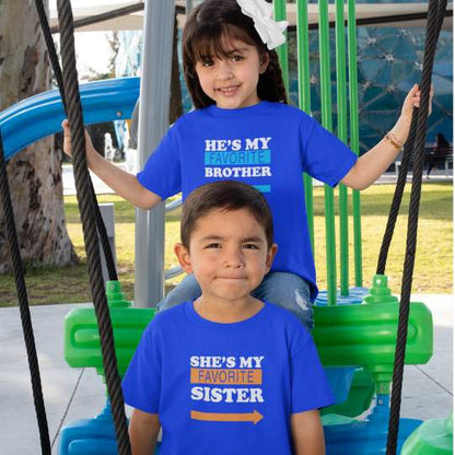 Favorite Brother Sister Printed Cotton T-shirt